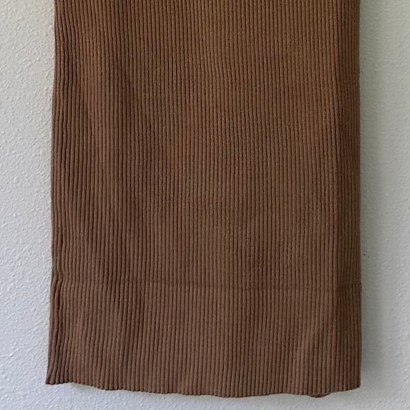 Mod Ref Janine sheath midi ribbed sweater dress neutral minimalist fall brown M - Picture 9 of 11